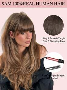 Clip In Bangs Real Human Hair Bangs Hair Clip Fringe With Temples Hairpieces For Women Natural Looking Fake Bangs For Daily Wear Human Hair Wispy Bangs Clip In Hair Extensions (Medium Brown Color) - S3 - View 8