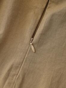 SHEIN Franclia Fashionable Casual Versatile A-Line Design With Belt Women's Spring/Summer Skirt - Khaki - View 6