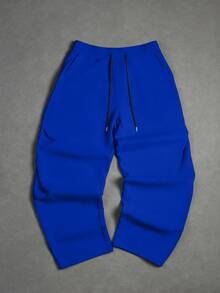 Manfinity Hypemode Men's Drawstring Waist Pocket Casual Everyday Sweatpants - Blue - View 8