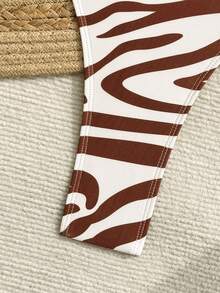 Bonvoyette Nuovo costume da bagno elegante monopezzocon taglio alto, allacciatura e perizoma, adatto per vacanze e spiaggia in primavera/estate, con stampa floreale o di animali , decorazione in metallo - Multicolore - Visualizzare 7