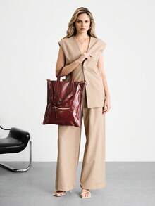 SHECARRY 女士单肩包，大容量轻便便携手提包。 - 紅色 - 查看 9