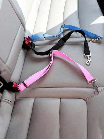 1pc Pet Car Safety Leash, Dog Retractable Traction Rope, Pet Leash, Car Safety Belt Made Of Nylon, Sturdy