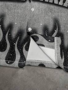 Manfinity EMRG 男士火焰字母印花短袖衬衫 - 彩色 - 查看 3