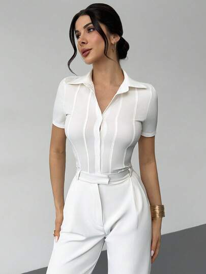 Rafferiza Bộ đồ liền thân tay ngắn gợi cảm dành cho nữ, chất liệu vải dệt kim, quần đùi tam giác. Thích hợp cho mặc hàng ngày và đi làm, thời trang và thanh lịch.