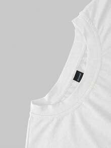 ROMWE MEN Men's Slogan Print Long Sleeve T-Shirt - White - View 3