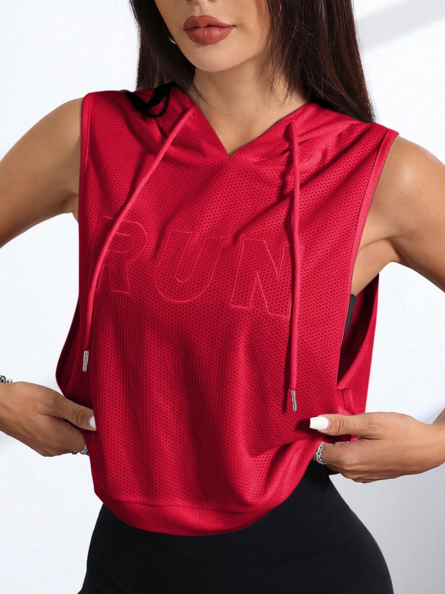 SHEIN Sovereign Charm Women's Letter Print Drawstring Waist Casual Versatile Daily & Sports Sweatshirt - Burgundy - View 1