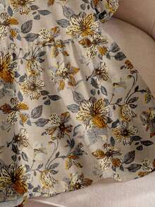Rusticease Plus Size Women Round Neck Ruffle Trim Short Sleeve Blouse, Summer Peplum Top Women Women's Tops Floral Top For Women Blouses For Women - White - View 6