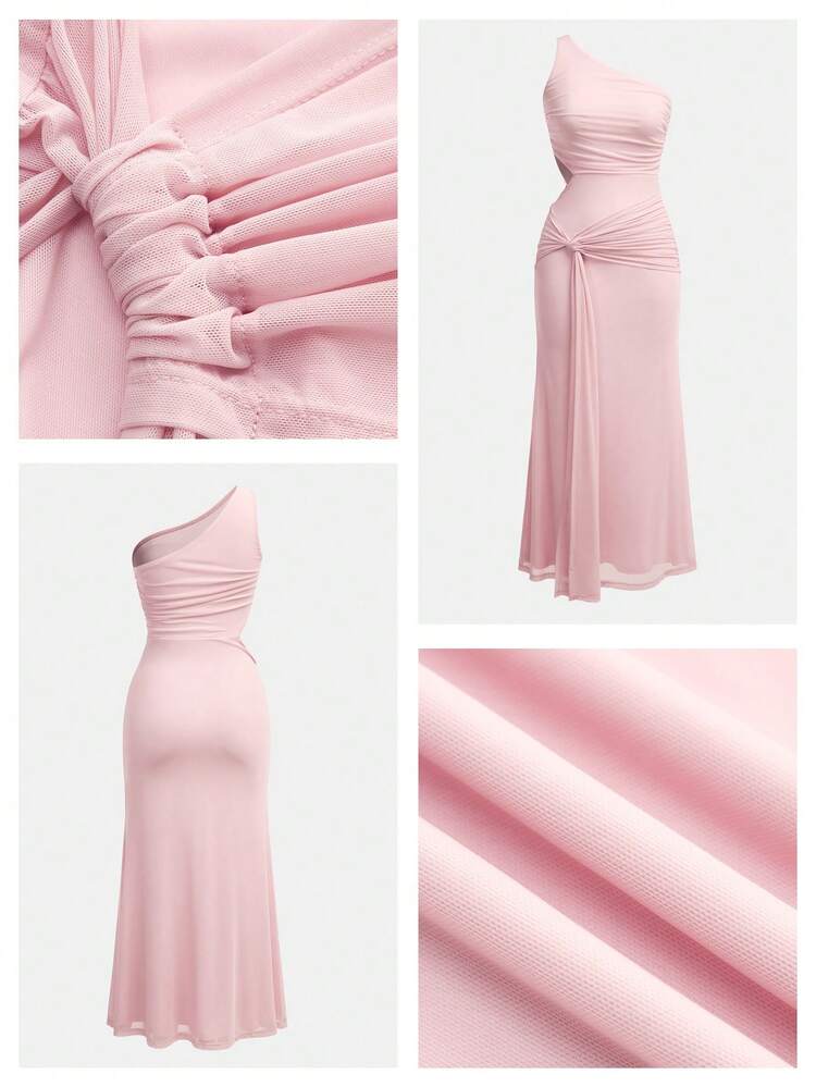SHEIN Maija Abito lungo estivo MAIJA con ricamo inglese, taglio e volant a balze