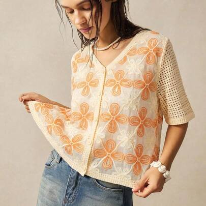 Blusa de Mujer Inspirada en Ropa I ndia, Blusa Casual, Tejida, Cómoda,Blusas