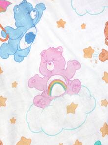 SHEIN X Care Bears 2条装 100*100厘米 夏季天然竹纤维幼儿婴儿毯/襁褓毯/透气柔软纱布毛巾，多功能，适合儿童使用 - 彩色 - 查看 6