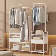 1pc Assembled Wardrobe Cabinet, Reinforced Iron Frame Clothes Rack For Home Bedroom, Clothing & Miscellaneous Storage, Modern Design, Durable - Multicolor - View 2
