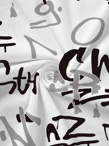 INAWLY 女士休闲熊与字母印花宽松圆领白色 T 恤，夏季 - 彩色 - 查看 3