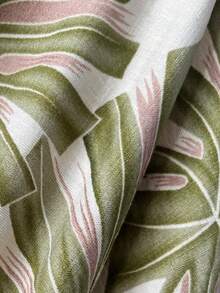 SHEIN Holidaya Summer Tropical Plant Print Loose Short Dress - Green - View 3