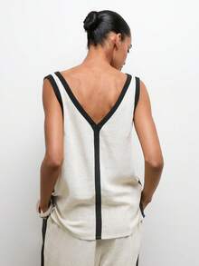 MAIJA Strandklänning med volang och elastisk midja - Svart och Vitt - Visa 5