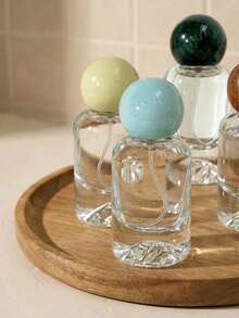Cirelle 1个30毫升玻璃香水可灌装喷雾瓶，便携式旅行喷雾器，带彩色圆形球形盖，按压式螺旋颈，8种鲜艳颜色可选 - 多色 - 查看 2