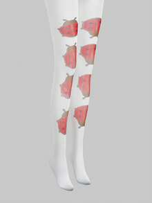 ROMWE Anime 1双白色Y2K朋克风千禧摇滚音符印花时尚简约女式连体衣，适合大学、购物、通勤等场合。 - 紅棕色 - 查看 3