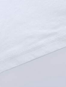 Velminro Men's Letter Print Round Neck Casual Short Sleeve Loungewear Top - White - View 6