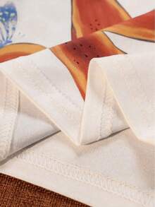 INAWLY Women's Floral Print Vacation Style Bandeau Top - Orange - View 4