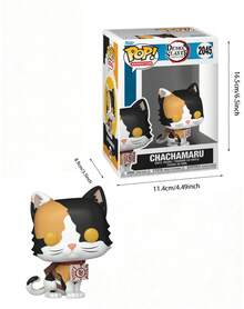 Funko 乙烯基人偶动画收藏模型 #2045，可爱的三花猫角色，带吊牌配件，造型别致的大头展示摆件，可摆放在架子或桌面上，是理想的礼物之选。 - 彩色 - 查看 2