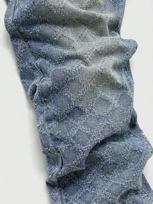 Men's Casual Washed Slim Fit Jeans - Blue - View 4