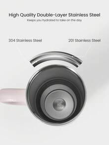 GLOWMODE 40 OZ Big Sips Insulated Stainless Steel Portable Travel Collapsible Straw Car Cup Holder Compatible Hot Cold Drink Tumbler Daily Casual - Pink - View 4