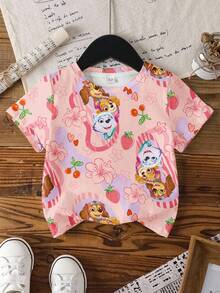 SHEIN | PAW Patrol 女童圆领短袖休闲百搭T恤 - 白色 - 查看 5