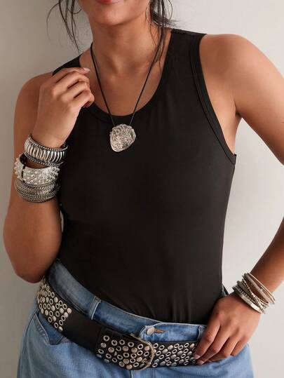 Freevana Mono ajustado de unicolor para mujer de talla grande para uso diario