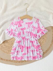 Girls Butterfly Print Random Print Sunscreen Cover-Up Beach Dress Vacation Outfit Girls Cover Up Beach Cover Up Kids Girls Beach Cover Ups Girl Swimsuit With Cover Up Beach Dress For Kids Kids Summer Outfits For Girls Beach Wear For Kids Summer Clothes For Kids Girl Swimsuit Cover Up Kids Beach Poncho - Pink - View 8