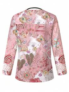 PopScrub Áo khoác đồng phục y tế in họa tiết hoa 3D lấp lánh, áo cardigan thời trang kèm khuyên tai cho y tá, áo khoác đồng phục mùa xuân/hè. - Nhiều màu - Xem 2