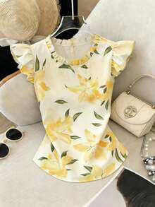 GlowEve 女士印花荷叶边休闲度假衬衫 - 彩色 - 查看 5