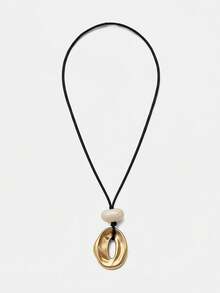 Lumivelle 极简主义不对称几何吊坠项链，全新独特优雅百搭可调节长项链，送给女朋友、朋友、母亲的最佳礼物 - 彩色 - 查看 6