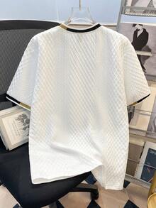 Manfinity Joysei Men's Casual Printed Crew Neck Short Sleeve T-Shirt Spring To Summer - White - View 2