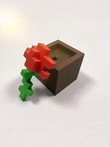 Joivida 1个像素玫瑰装饰品，独特的3D打印花卉摆件，塑料花卉制品，适用于床头柜、桌面、办公桌装饰、家具装饰，非常适合作为圣诞节、万圣节、复活节、情人节、生日礼物，独特而别致，是馈赠佳品的理想之选。 - 盆栽擺件 - 查看 9