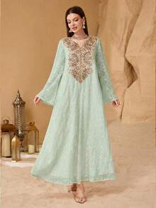 Layrah Đầm thời trang trẻ trung, thanh lịch, dáng rộng, được thiết kế tinh tế dành cho phụ nữ. - Màu xanh Bạc hà - Xem 6