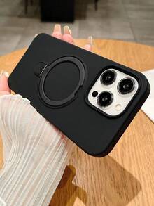 1 chiếc ốp lưng silicon lỏng cao cấp mờ có vòng giữ điện thoại vô hình cho iPhone 17 Pro Max 16 15 14 13 12 11 Pro Plus Max, hỗ trợ sạc không dây. - màu đen - Xem 3