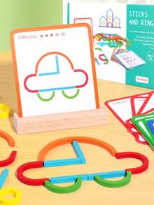 MINKOJA Creative Sticks For Intellectual Development, Early Learning Educational Toys, Fine Motor Skills, Color Recognition, Used For Shape Formation, Kindergarten Enlightenment Training, And Interest Cultivation Toys, Including DIY Building Blocks(Suitable For Ages 3+) - Multicolor - View 8
