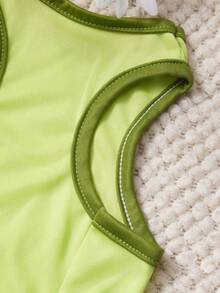 PETSIN 1 pieza Camiseta de tirantes para mascotas verde suave y transpirable con estampado de saludos de desayuno lindo - Verde - Ver 3