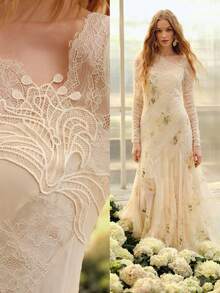 MOTF PREMIUM 女士不对称下摆浪漫长裙，腰部收紧设计，适合春夏穿着 - 杏色 - 查看 2