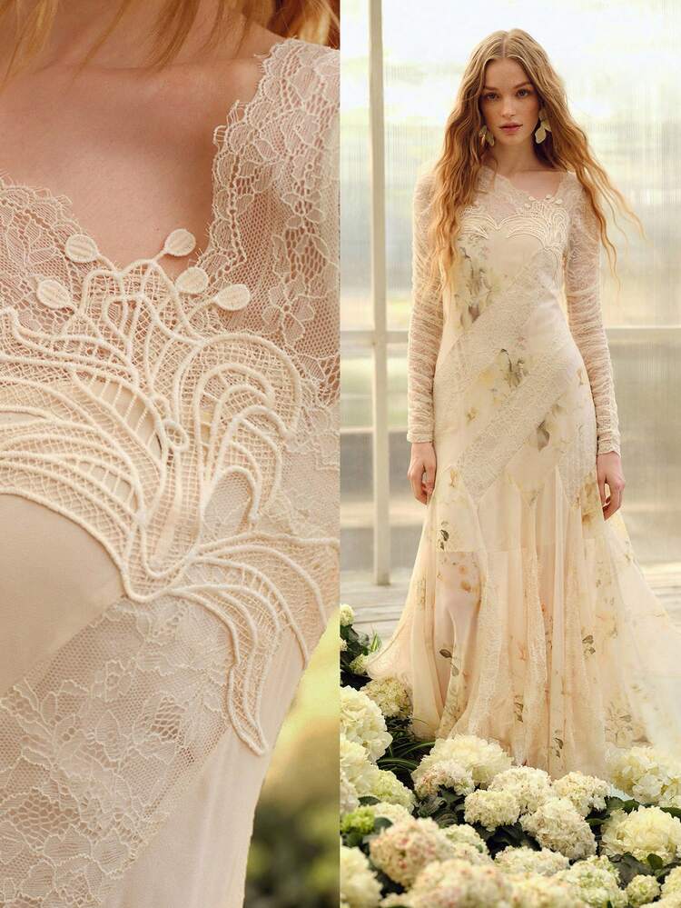 WOMEN'S ASYMMETRIC HEM ROMANTIC LONG DRESS WITH WAIST CINCHING, SUITABLE FOR SPRING/SUMMER