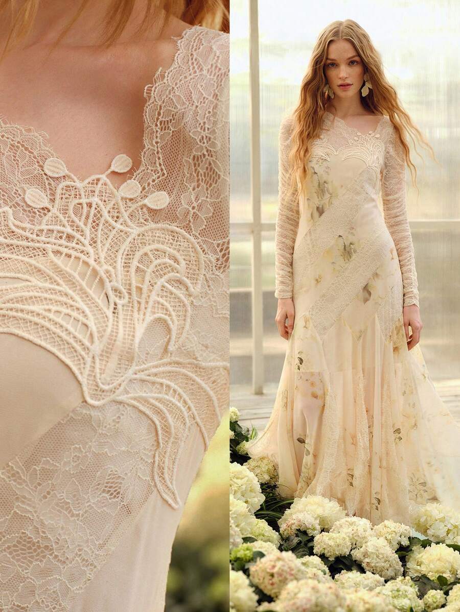 MOTF PREMIUM 女士不对称下摆浪漫长裙，腰部收紧设计，适合春夏穿着