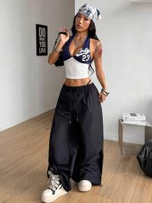 Coolane Women's Summer Streetwear Casual Game Day Preppy Vacation Outfits Beach Outfits Number Pattern Breathable Mesh Stretchy Red Halter Top - Multicolor - View 5