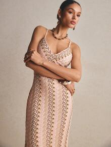 Poéselle Women's Casual Striped Spaghetti Strap Dress For Vacation - Multicolor - View 3