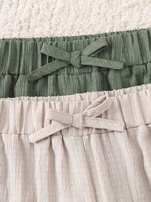 LMoss Kids 2pcs Young Girl Woven Solid Color Loose Casual Pants Set,Kids - Multicolor - View 4
