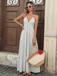 Breezaya Women's Sexy V-Neck Starfish Print Slip Dress, Vacation Fashion - Multicolor - View 3