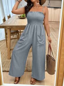 Weeklong Mono de mujer de talla grande con textura y volantes en el borde - Gris Claro - Ver 4