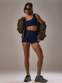Musera Sport Women Sports Shorts - Navy Blue - View 2