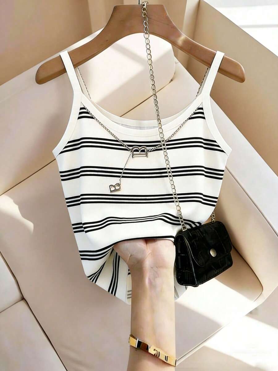 GlowEve Women's Casual Basic Striped Camisole Top - Multicolor - View 1