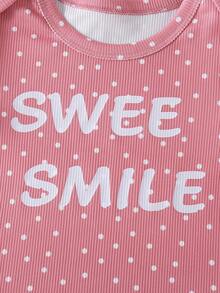 SHEIN Playful Pals 女童夏季三件套，女婴波点短袖轻薄百搭套装 - 彩色 - 查看 7