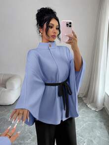 Elenzga Women's Knitted Elegant Vacation Commuting Autumn Two Pieces Set - Multicolor - View 3