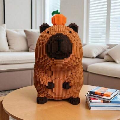 POKOJA LAND Bộ xếp hình Capybara dễ thương hơn 800 mảnh, tự lắp ráp, thuộc series động vật, dùng để trang trí bàn làm việc, giảm áp lực, giảm căng thẳng, trang trí nhà cửa, búp bê lắp ráp, đồ trang trí bàn làm việc văn phòng, quà tặng sinh nhật/đám cưới/tốt nghiệp.